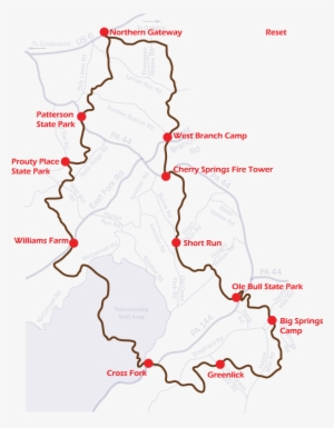 Trailheads With Names - Map