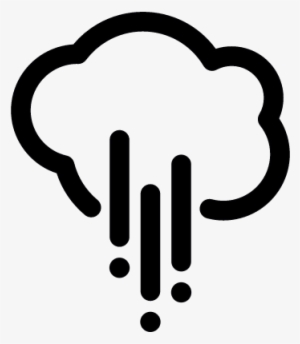 Cloud Outline With Rain Lines Vector - Climate Icon Png