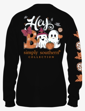 Black Long Sleeve T Shirt Template - Simply Southern Halloween Shirts