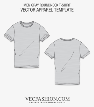 Gray Round Neck T-shirt Short Sleeved - Active Shirt