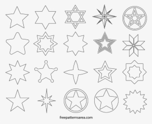 Printable Cut Out Star Shapes Templte - Different Stars Vectors