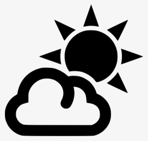 Cloud Outline Sun - Icon Sun