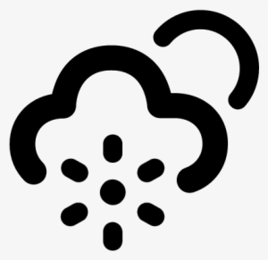 Snowing Cloud With Sun Outline Vector - Classic Film Festival