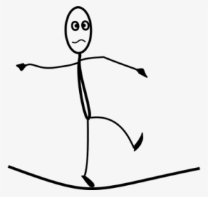 Balance Danger Concentration Focused Stick - Walking On A Tightrope Clipart