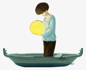 Hand Painted Boy Moon - Moon-boy