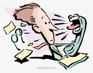 Cartoon Man With Screaming Telephone Royalty Free Vector - Telephone Screaming