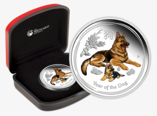 2018 Australian Lunar Dog 1oz Silver Coloured Coin