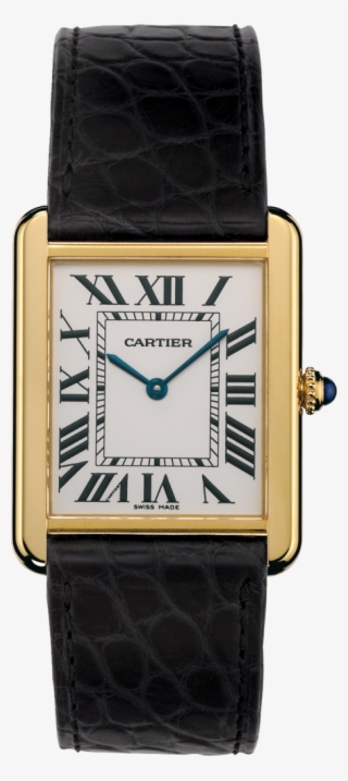 Tank Solo Watchlarge Model, 18k Yellow Gold, Leather - Cartier Tank Solo W5200004