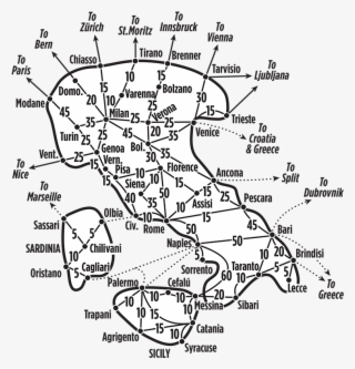 Map Shows Approximate Costs, In $us, For One Way, Second - Diagram