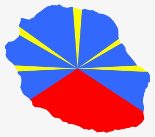 Flag Map Of Réunion - Reunion Island Flag Map