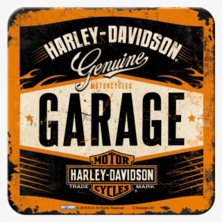 Nostalgic Art Metal Coaster Harley Davidson Garage - Genuine Harley Davidson