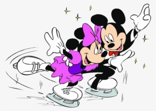 Mickey Minnie Sports Clipart - Mickey & Minnie Mouse Ice Skating