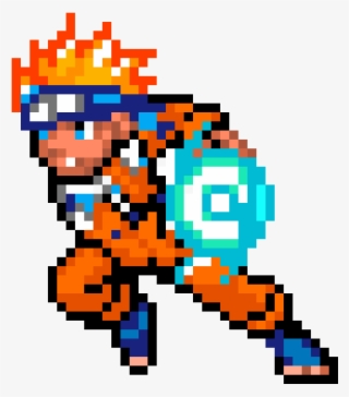 Naruto Using Rasengan - Easy Minecraft Pixel Art Naruto - 975x960 PNG