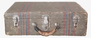 Brown Striped Suitcase - Box