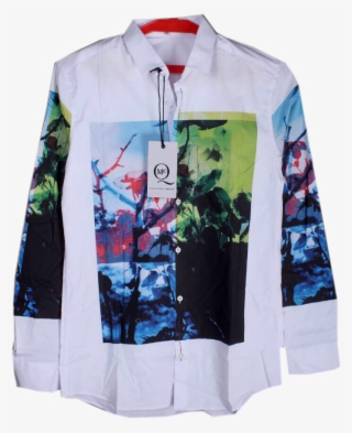 Picture Of Qmc Tropical Print Button-down Shirt - Sweater