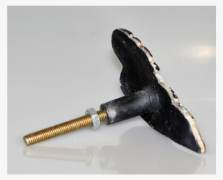 Whitewashed Pair Of Cherub Wings Knobs - Iron