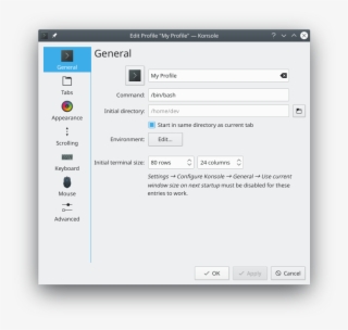 Konsole's Edit Profile Dialog Received A Huge User - Kde Itinerary