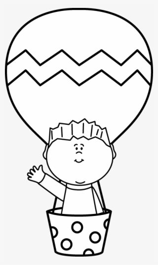 Clip Freeuse Library Boy In A Air Balloon Clip Art - Hot Air Balloon Clip Art Black And White