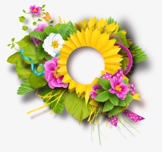 Hand Painted Golden Wreath Surrounded By Leaves Png - Picture Frame