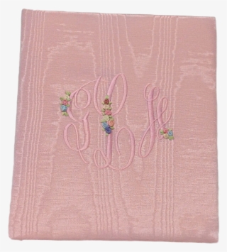 Silk Ribbon Flowers Embroidered On Moire Baby Memory - Stitch