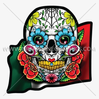Tirecoverpro Full Color Sugar Skull With Roses - Skull Cinco De Mayo