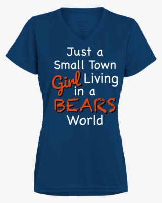 The Ladies Small Town Navy Wicking Bears T Shirt Has - Active Shirt