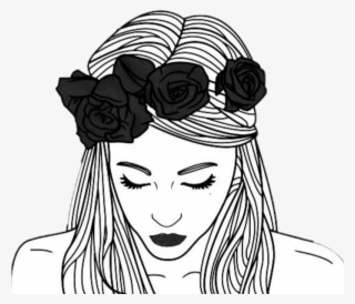 Creative Black And White Girl Drawing
