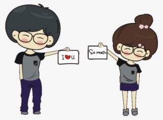 T Shirt Cartoon Couple Lovely Tshirt Transprent - Cute Profile For Couple's Cartoon