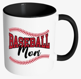 Baseball Mom Color Accent Coffee Mug - Baseballmom Trucker Hat, White And Black, One Size