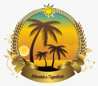 Escudo De La República Federal De La Tierra De Gracia - Palm Tree Beach Cartoon