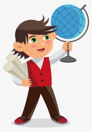 Student Cartoon Learning - Boy Learning Cartoon