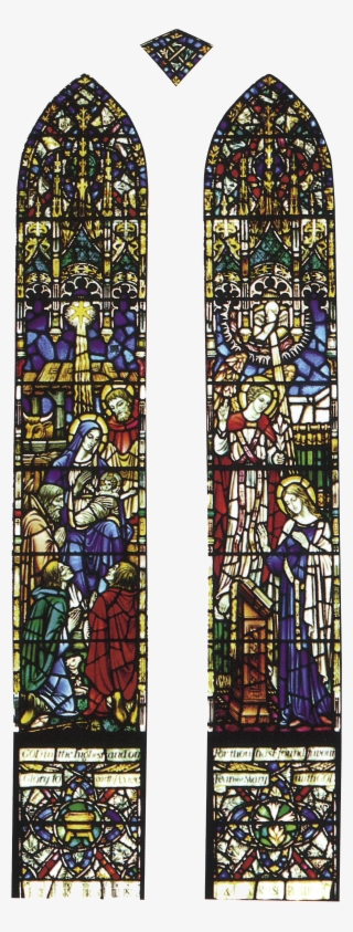 The Right Lancet Shows Mary Seated At A Lectern - Stained Glass