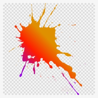 Download Splash Line Art Clipart Watercolor Painting - Splashed Orange Paint