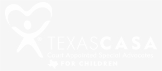 Texas Casa Logo Horizontal White - Court Appointed Special Advocates