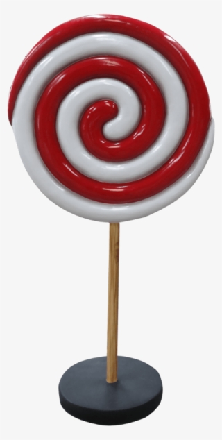Round Lollipop Twirl Candy Oversized Twirl Red White - Lollipop