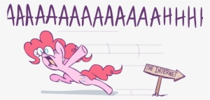 Internet, Pinkie Pie, Running, Safe, Screaming, Sign - Cartoon