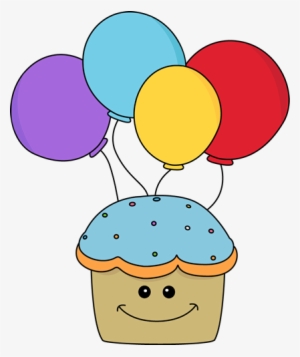 Happy Birthday Cupcake Clipart Cupcake Balloons Png - Cute Birthday Clipart