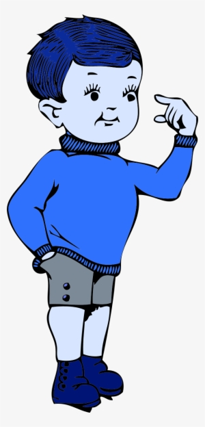 Little Boy Pointing To His Head - Flash Card Of Boy