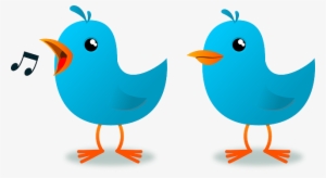 Blue Cartoon Birds Vector Symbol Of Twitter Free Psd - 2 Little Dicky Birds Clipart