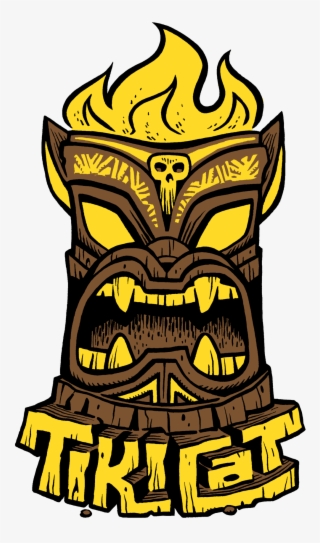 Tikicat Logo Sticker - Tiki Culture