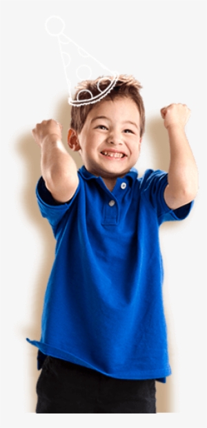 A Young Boy Is Pumped To Celebrate His Birthday Party - Birthday