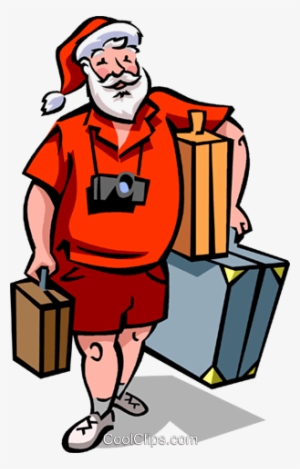 Santa Going On Vacation - Santa Vacation Png