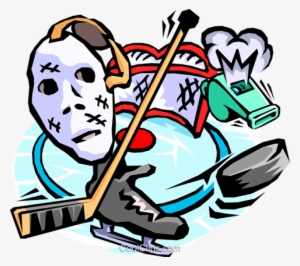 Hockey, Goalie Mask, Stick, Whistle Royalty Free Vector - Hockey Pool Clipart