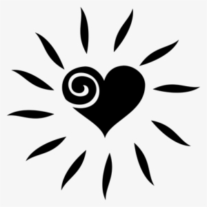 Vinilo Decorativo Corazón Con Rayos De Sol Y Espiral - Sunflower