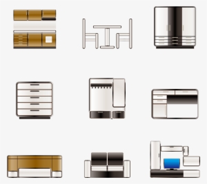 Cartoon Wardrobe Sofa Element - Furniture Icon Vector Png