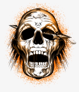 Scary Skull Png Clip Black And White Library - Walking Dead Skull Png
