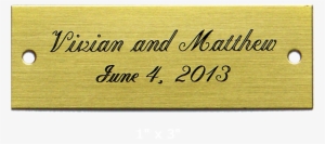 Large Rectangle Nameplate With 2 Holes And Screws - Calligraphy