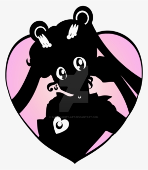 Sailor Moon Heart Silhouette By Sarahughey Art - Silhouette Sailor Moon And Tuxedo
