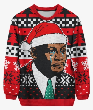 Crying Mj Meme Christmas Sweater - Crying Jordan Ugly Sweater