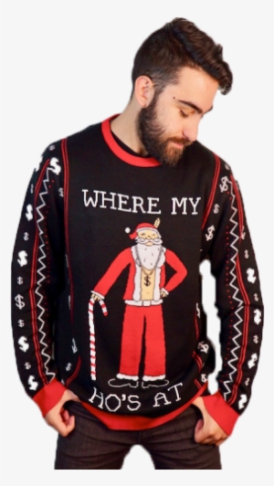 Men's Where My Ho's At Ugly Sweater - Christmas Jumper